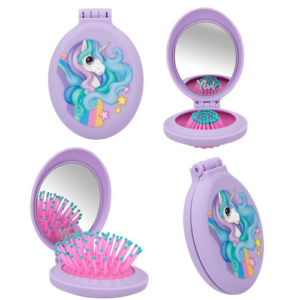 Brosse a cheveux pliante licorne