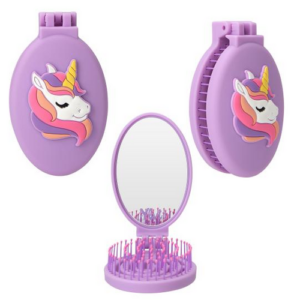 Brosse a cheveux pliante licorne