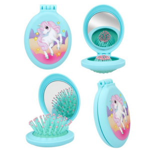 Brosse a cheveux pliante licorne
