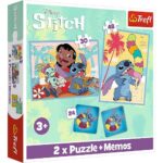 Pack 2 puzzles + memos Stitch TREFL