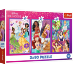 Puzzle 3×80 pcs Princess