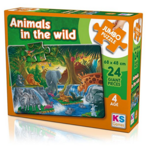 Puzzle géant 24 pcs animaux sauvages KS GAMES