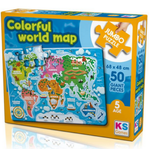 Puzzle géant 50 pcs carte du monde KS GAMES