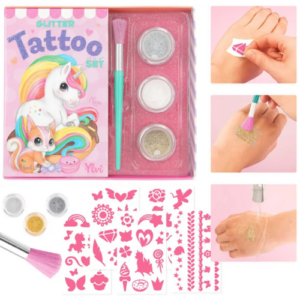 Set tatouages paillettes licorne